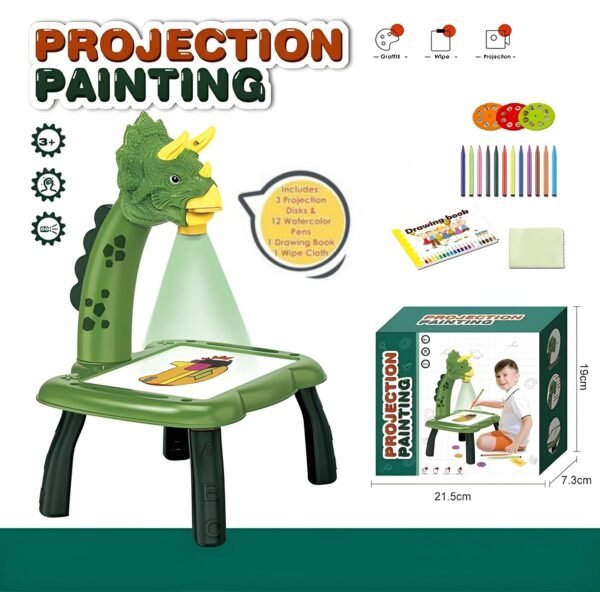 Blooming Dreams Children Educational Toys Dinosaur Projection Drawing Board Projector trace & draw Table For Kids - Image 6